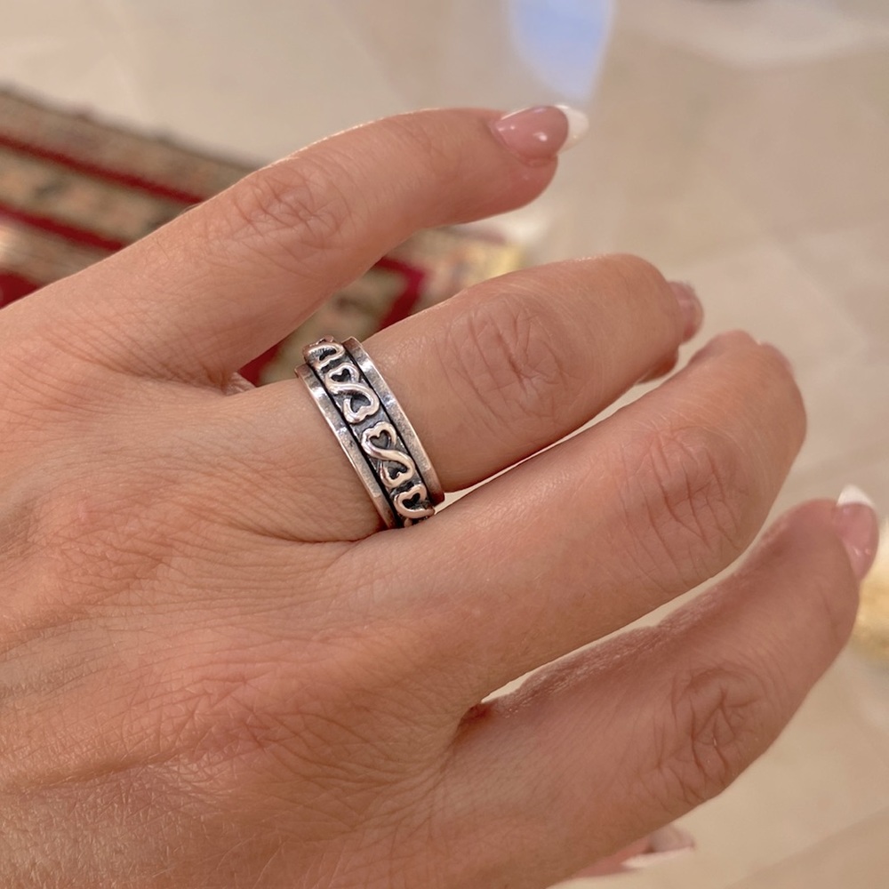 925 Sterling silver Unique infinity spinner wedding Band available sz 5 6 7 8 9